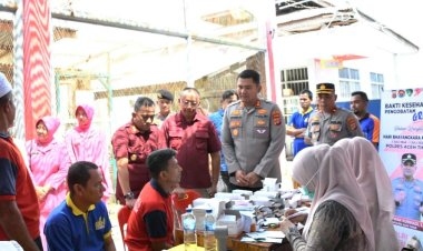 Di Hari Bhayangkara ke-79, Ratusan Warga Binaan Lapas Kelas IIB Idi Peroleh Pengobatan Gratis dari Polres Aceh Timur
