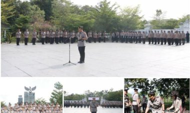 Kapolres Oku Pimpin Upacara Ziarah Dan Tabur Bunga Di Taman Makam Pahlawan Kemarung Dalam Rangka Memperingati Hari Bhayangkara Ke-79 Tahun 2025