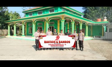Hari Bhayangkara ke 79, Polsek Kasui Gelar Bakti Sosial di Masjid Nurul Iman