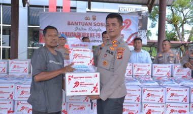 Polres Langsa Salurkan 200 Paket Sembako Sambut Hari Bhayangkara ke-79