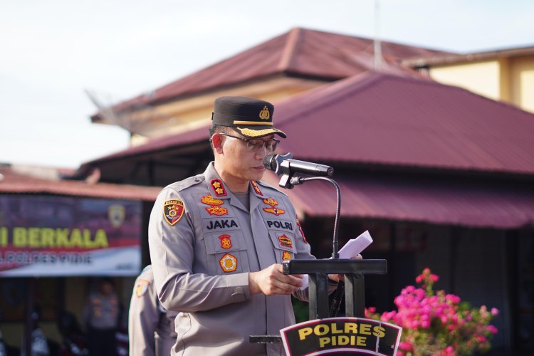 Polres Pidie Gelar Apel Kesiapan Pengamanan Antisipasi Gangguan Kamtibmas