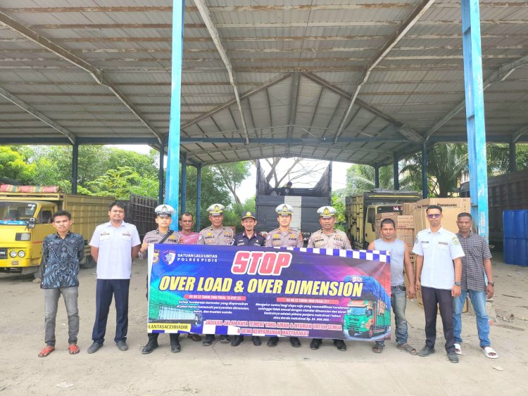 Satlantas Polres Pidie Sosialisasikan Program Indonesia Zero Over Dimension and Over Loading
