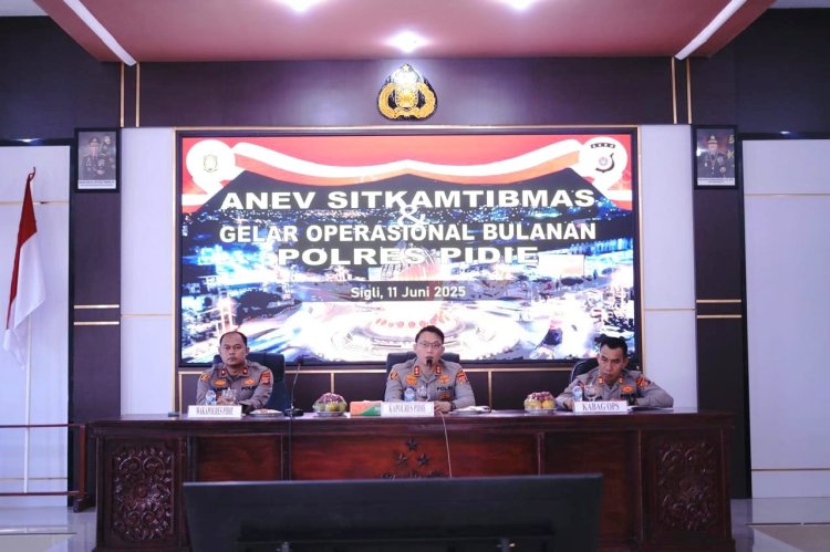 Kapolres Pidie Pimpin Anev dan GO Bulanan, Tegaskan Komitmen Penguatan Kinerja dan Pelayanan Publik