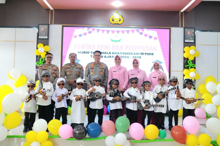 Kapolres Pidie Hadiri Pentas Seni dan Pelepasan Siswa TK Kemala Bhayangkari 10