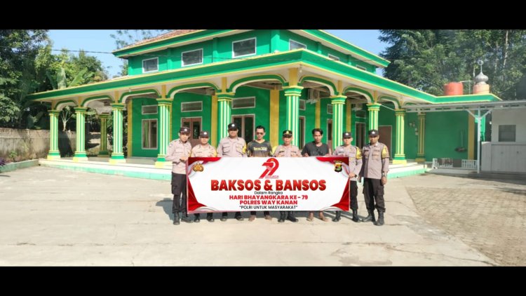 Hari Bhayangkara ke 79, Polsek Kasui Gelar Bakti Sosial di Masjid Nurul Iman