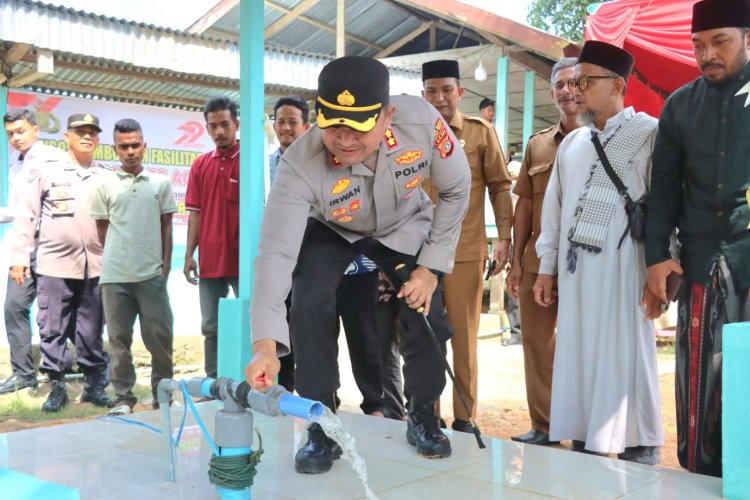 Hari Bhayangkara Ke 79, Polres Aceh Timur Bangun Sumur Bor di Dayah Al Ikhlas Peudawa
