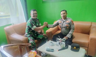 Pererat Kemitraan, Kapolsek Paya Bakong Silahturrahmi dengan Danramil