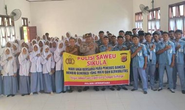 Polri Untuk Masyarakat: Polsek Dewantara Sosialisasi di SMA Negeri 1 Dewantara Tentang Bahayanya Bullying dan Judol