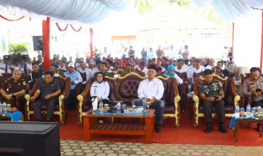 Bupati Way Kanan, Ayu Asalasiyah, S.Ked., menghadiri Kegiatan Launching Koperasi Desa Merah Putih di Balai Kampung Balai Kampung Nuar Maju, Kecamatan Buay Bahuga, Senin (21/07/2025).