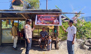 Cegah Karhutla, Polres Aceh Tengah Gencar Sosialisasi dan Pasang Spanduk Imbauan di Kampung Bewang