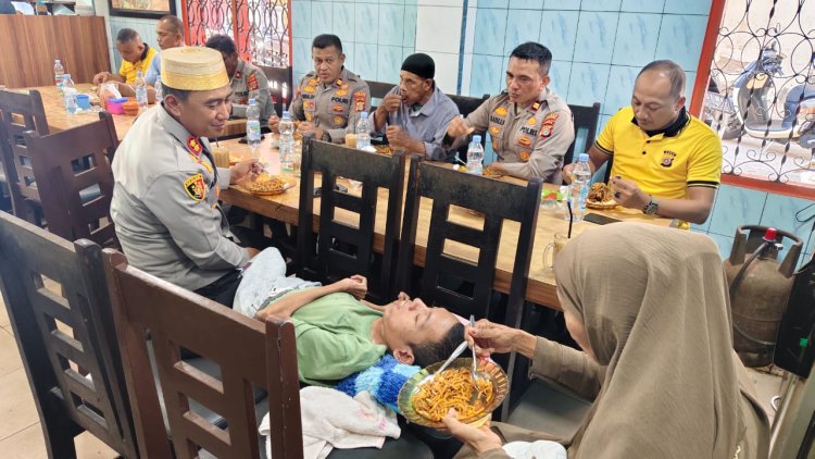 M.Ramadhan, Pemuda Disabilitas Dijamu Makan Mie Banglades oleh Kapolres Lhokseumawe