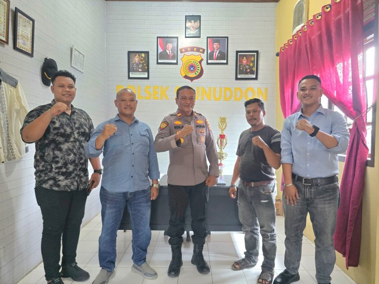 Kapolsek Seunuddon Terima Kunjungan Silahturrahmi Awak Media