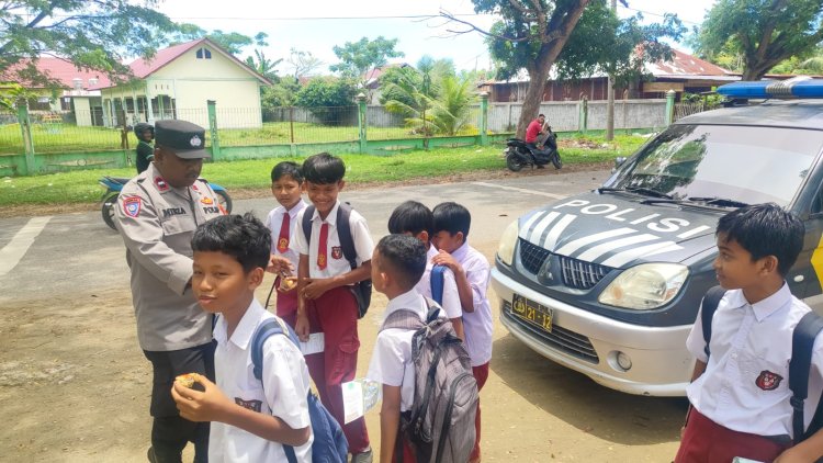 Patroli Rutin Polsek Muara Satu Sasar Sekolah dan Titik Keramaian, Cegah Gangguan Kamtibmas