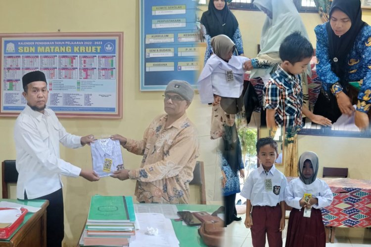 DPRK Aceh Timur Tgk Suryadi Salurkan Bantuan Seragam, Sekolah Usulkan Gedung Guru
