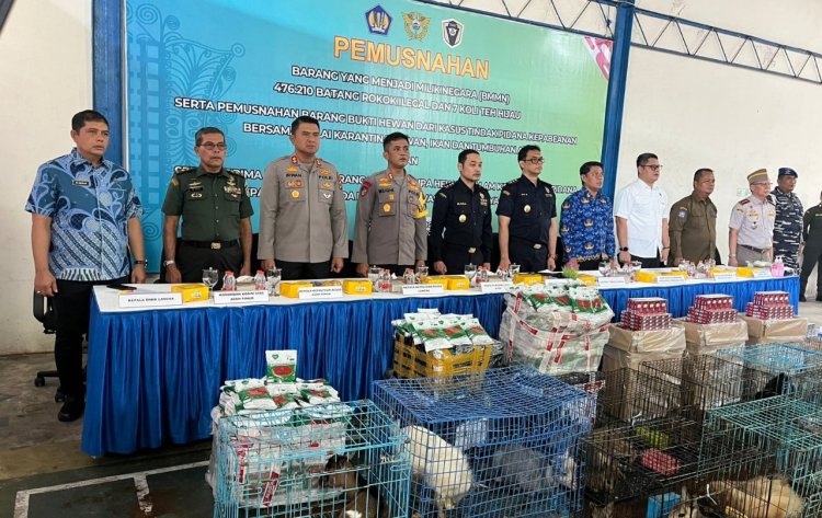 Kapolres Aceh Timur Hadiri Pemusnahan Barang Bukti di Kantor Bea Cukai Langsa