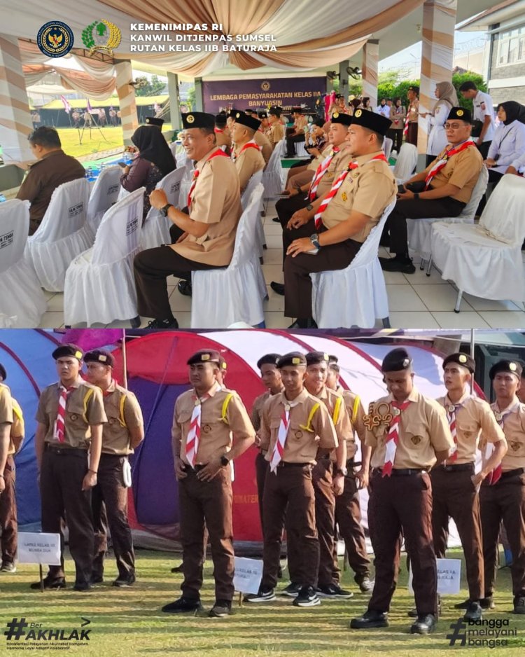 Karutan Baturaja Hadiri Pembukaan Perkemahan Satya Darma Bhakti Pemasyarakatan di Lapas Banyuasin