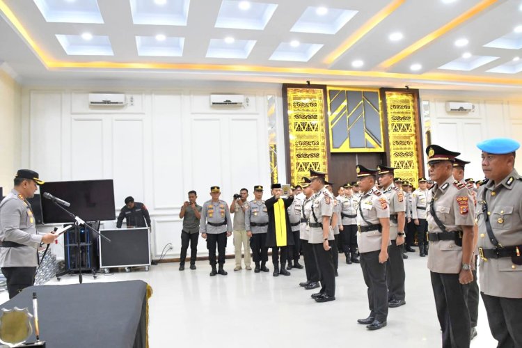 Kapolres Aceh Timur Pimpin Sertijab Kabag, Kasat, Kapolsek dan Pelantikan Kasipropam
