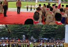 KaRutan Baturaja mengikuti Upacara Peringatan HUT ke-64 Gerakan Pramuka di Lapangan A. Yani Baturaja