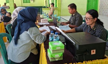 Dekatkan Layanan kepada Peserta JKN, BPJS Keliling Hadir di Kampung Aji Mesir.