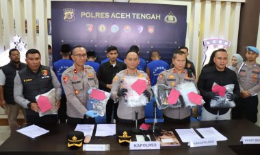 Polres Aceh Tengah Gelar Press Release 19 Kasus Unggulan, Ungkap Tipikor, Curanmor, Jarimah Seksual, Narkotika dan Operasi Patuh Seulawah 2025