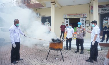 Polres Lhokseumawe Musnahkan Barang Bukti Sabu dan Ganja