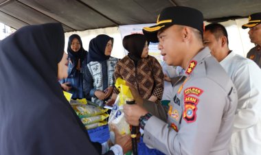 Polres Aceh Tengah Gelar Gerakan Pangan Murah Sambut HUT ke-80 RI, 10 Ton Beras SPHP Disalurkan