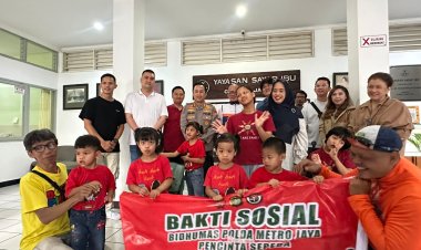 Bidhumas Polda Metro Jaya dan Komunitas Sepeda Gelar Baksos untuk Anak Telantar di Yayasan Sayap Ibu