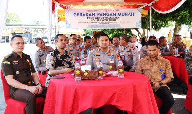 Polres Aceh Timur dan Perum Bulog Kantor Cabang Langsa Stabilkan Harga Beras Melalui Gerakan Pangan Murah