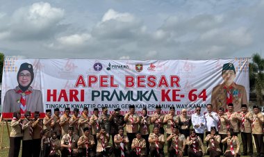 Sekda Way Kanan Machiavelli hadiri Apel Besar Hari Pramuka ke-64 di Baradatu