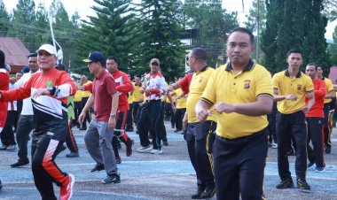 Polres Bener Meriah Gelar Senam Bersama dan Lomba Meriahkan HUT RI ke-80