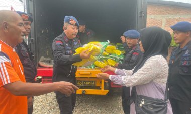 Brimob Aramiah Gandeng Bulog KC Langsa Gelar Gerakan Pangan Murah