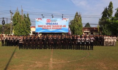 Polres Way Kanan Gelar Upacara Peringati HUT Ke – 80 Kemerdekaan Republik Indonesia