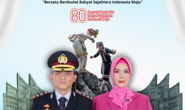 Kapolres Aceh Tengah dan Ketua Bhayangkari Cabang Aceh Tengah Ucapkan Selamat HUT ke-80 Republik Indonesia