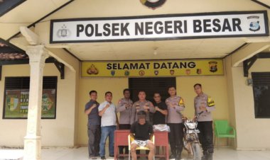 Curat di Way Kanan, Polsek Negeri Besar Ringkus Pelaku Curi Motor di Halaman Masjid