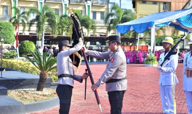 Brigjen Marzuki Ali Basyah dan Irjen Achmad Kartiko Serah Terima Pataka Machdum Sakti