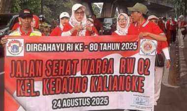 Gebyar Jalan Sehat Dan Pentas Seni HUT Ke-80 RI, warga Kedaung Kali Angke Jakarta Barat Menyala