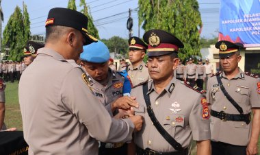 Dukung Pelaksanaan Tugas Kepolisian, Kapolres Way kanan Pimpin Upacara Pelantikan dan Sertijab