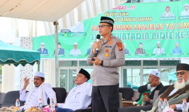Kapolres Pidie Hadiri Haul Akbar Ke-9 Majelis Ta’lim Sirul Mubtadin