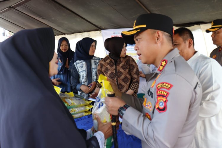 Polres Aceh Tengah Gelar Gerakan Pangan Murah Sambut HUT ke-80 RI, 10 Ton Beras SPHP Disalurkan