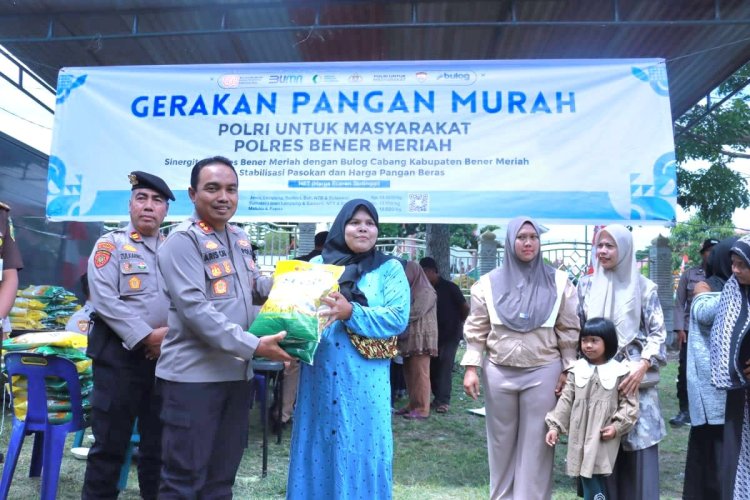Polres Bener Meriah Gelar Gerakan Pangan Murah Tanggap Inflasi Sambut HUT ke-80 RI, 5 Ton Beras Ludes Diserbu Warga