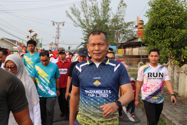 Memeriahkan HUT RI ke-80, Polres Way Kanan Ikuti Olahraga Bersama Pemkab Way Kanan