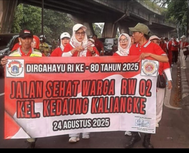 Gebyar Jalan Sehat Dan Pentas Seni HUT Ke-80 RI, warga Kedaung Kali Angke Jakarta Barat Menyala