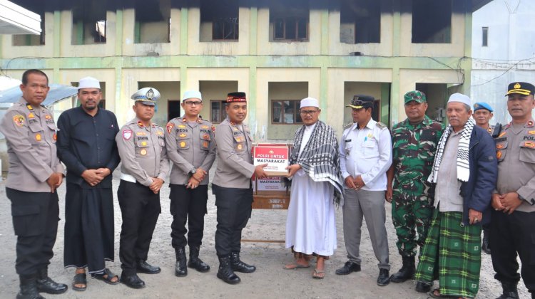 Pasca Kebakaran, Polres Bener Meriah Salurkan Bantuan Sosial untuk Ponpes Madinatuddiniyah Babussalam