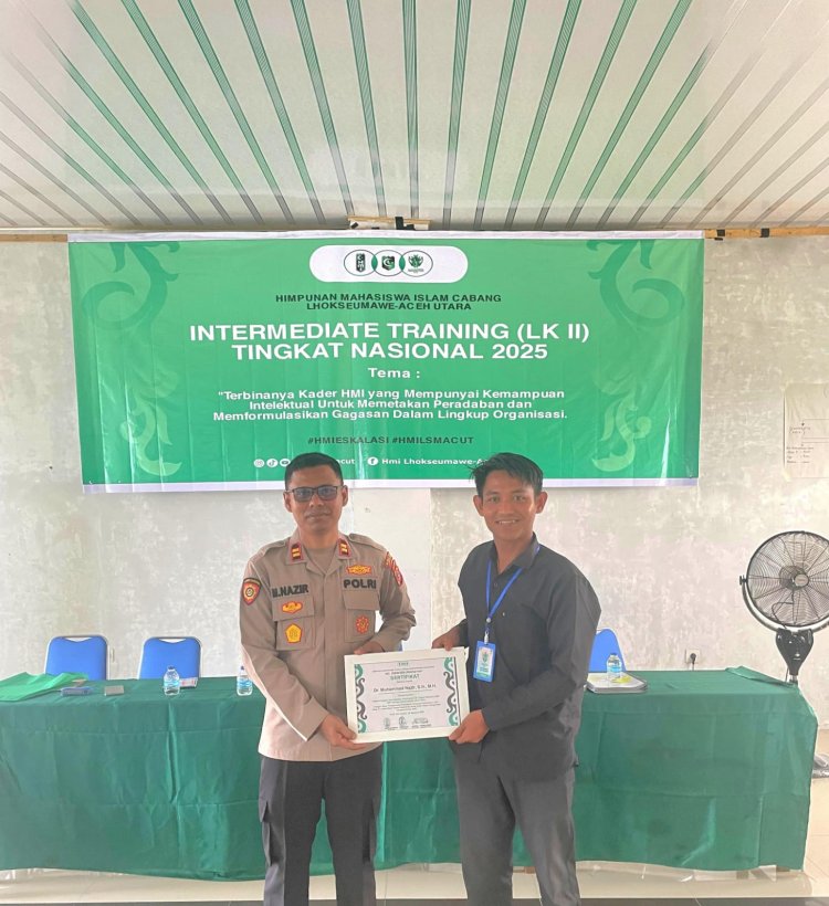 Kapolsek Simpang Kramat Hadiri Forum Kaderisasi HMI, Tekankan Pentingnya Nilai Pancasila