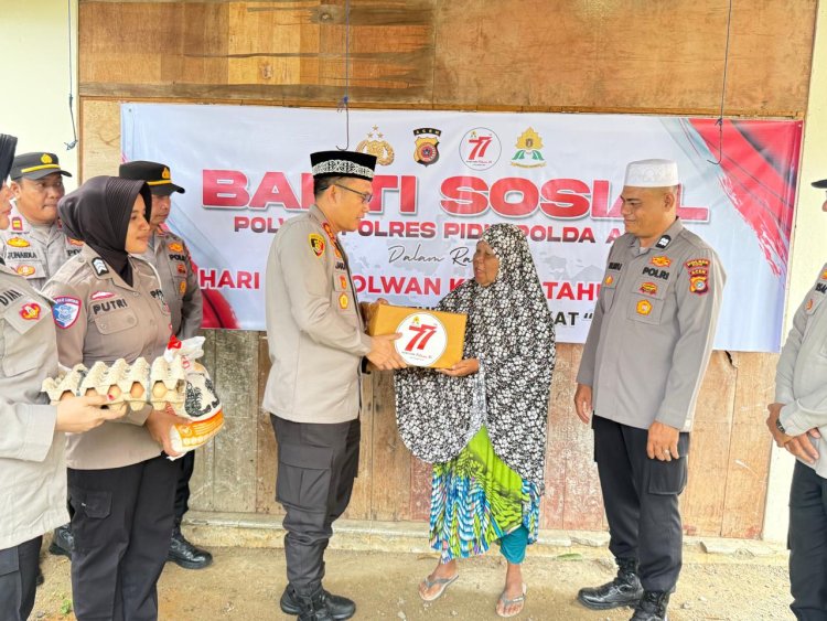 Polwan Polres Pidie Gelar Bakti Sosial dalam Rangka Hari Jadi Polwan ke-77
