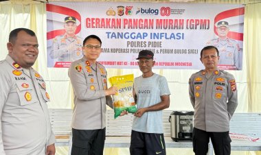 Koperasi Polres Pidie Telah Menyalurkan 38 Ton Beras SPHP di 21 Kecamatan Melalui Gerakan Pangan Murah