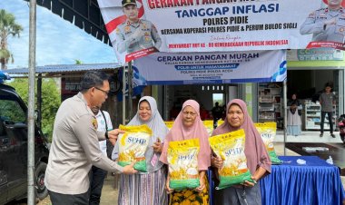 Polres Pidie Gelar Gerakan Pangan Murah di Kecamatan Glumpang Baro