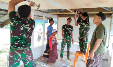 Karya Bakti TNI Satnonkowil Yonif 111/KB di Yayasan Nurul Huda Al Bayan