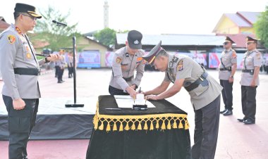 Kapolres Pidie Pimpin Sertijab Kasat Intelkam dan Kasatlantas Polres Pidie