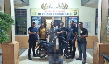 Polsek Pakuan Ratu Ringkus Diduga Pelaku Curat Ranmor di Tempat Karoke Bintang